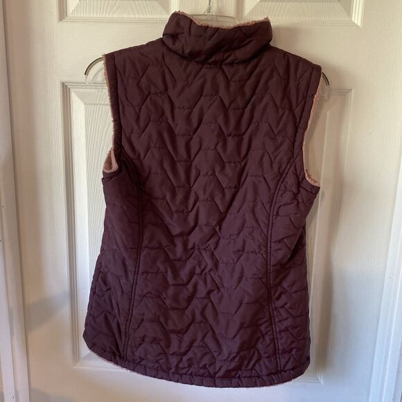 Free Country Quilted Vest Women’s Size S Small Purple Faux Fur Reversible - Picture 7 of 15